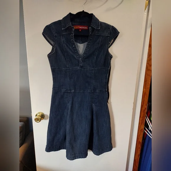 Hot Kiss Dresses Hotkiss Denim Dress Size Large In Juniors Side Zipper Mid Length Poshmark